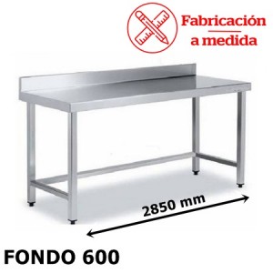 MESA ARRIOSTRADA MURAL DE ACERO INOX. ( 2850X600X850 )