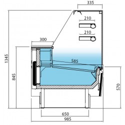 VITRINA EXPOSITORA GLACE 1250 MM VGL 12 P INFRICO VITRINA EXPOSITORA GLACE 1250 MM VGL 12 P INFRICO