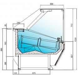 VITRINA EXPOSITORA HELADOS CORAL 1250 MM INFRICO