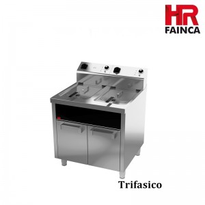 FREIDORA DOBLE ELECTRICA CON ESTANTE TRIFASICO DE 15 L SERIE 750