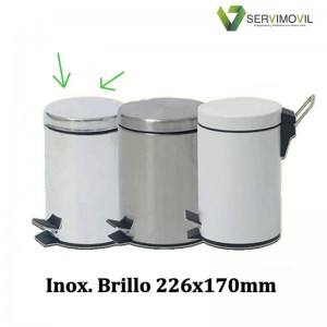 PAPELERA PEDAL DE 3 LITROS INOX BRILLO