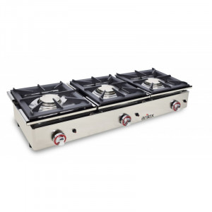 Cocina A Gas ARILEX De 3 Fuegos De 6 + 6 + 6 Kw Con Medidas 1210x457x240h Mm120CG