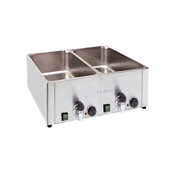BAÑO MARÍA GASTRONORM SOBREMESA-ELÉCTRICO DOBLE CON GRIFO