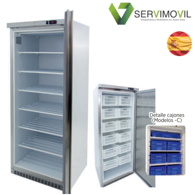 ARMARIO GN2/1 CONGELADOS 600 LITROS VERTICAL INOX CON CAJONES