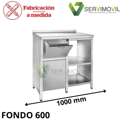 MUEBLE CAFETERO DE ACERO INOXIDABLE 1000 MM