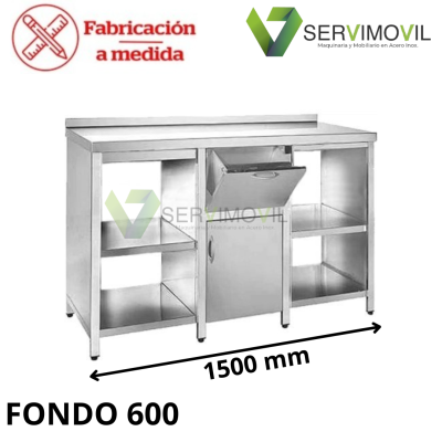 MUEBLE CAFETERO DE ACERO INOXIDABLE 1500 MM