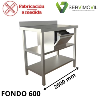 MUEBLE CAFETERO DE ACERO INOXIDABLE 2500 MM MUEBLE CAFETERO DE ACERO INOXIDABLE 2500 MM