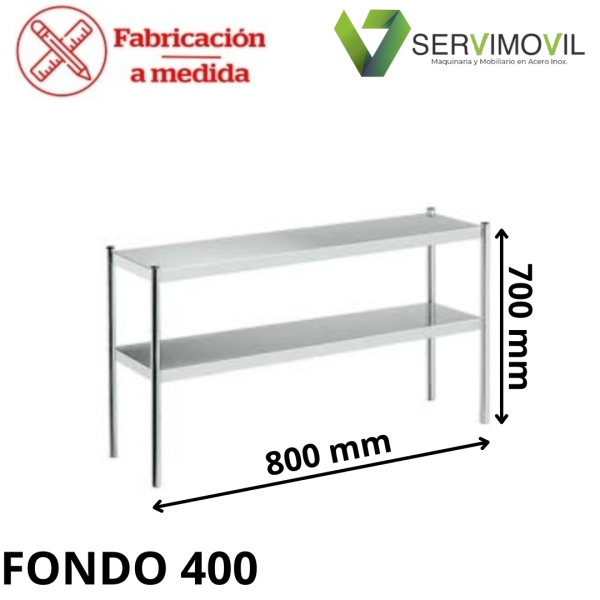 ESTANTES DE SOBREMESA SOLDADA 800X400X700 MM
