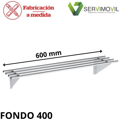 BALDA TUBULAR EN ACERO INOXIDABLE 600x400 MM