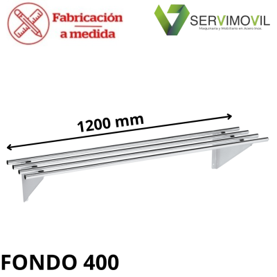 BALDA TUBULAR EN ACERO INOXIDABLE 1200x400 MM