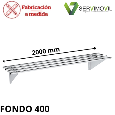 BALDA TUBULAR EN ACERO INOXIDABLE 2000x400 MM BALDA TUBULAR EN ACERO INOXIDABLE 2000x400 MM