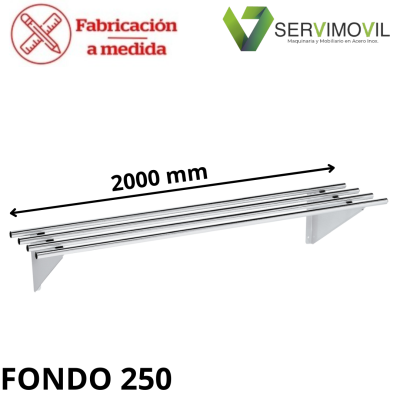BALDA TUBULAR EN ACERO INOXIDABLE 2000x250 MM BALDA TUBULAR EN ACERO INOXIDABLE 2000x250 MM
