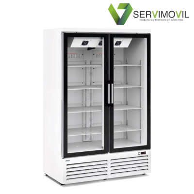 EXPOSITOR CONGELACION FRIO VENTILADO 2 PUERTAS DE CRISTAL 940L