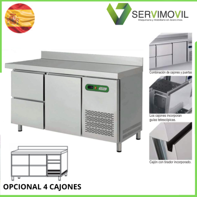 MESA REFRIGERADA GASTRONORM 1/1 DE 2 CAJONES + PUERTA MESA REFRIGERADA GASTRONORM 1/1 DE 2 CAJONES + PUERTA