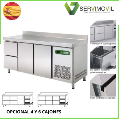 MESA REFRIGERADA GASTRONORM 1/1 DE 2 CAJONES + PUERTA MESA REFRIGERADA GASTRONORM 1/1 DE 2 CAJONES + PUERTA
