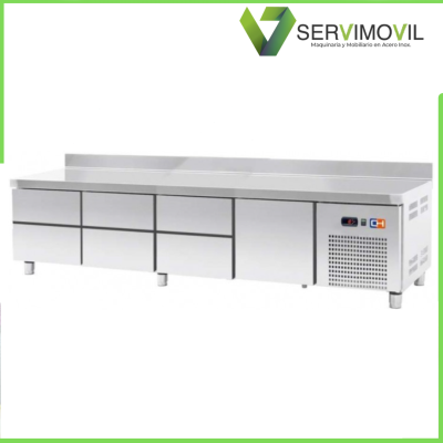 MESA BAJA REFRIGERADA GASTRONORM 1/1 DE 6 CAJONES + PUERTA